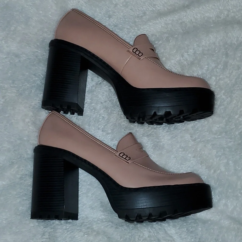 Madden Girl Kassidy Platform Lug Sole Loafer Blush Pink Size 9.5